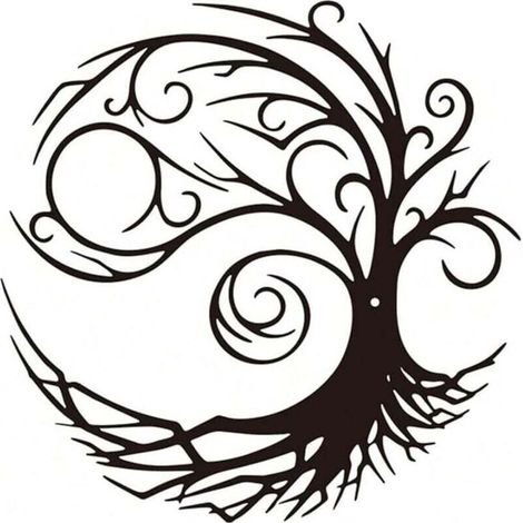Art Mural en Métal,Décoration Murale Silhouette arbre de vie Art Déco,Convient pour Salon,Jardin,Chambre,30x30cm (1/5)