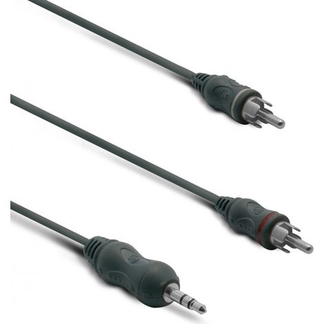 Câble audio jack stéréo 3,5 mm mâle/2 RCA mâle 1,2 m (1/2)