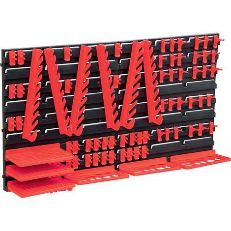 vidaXL Kit de cajas de almacenaje 96 pzas paneles de pared rojo negro (1/5)