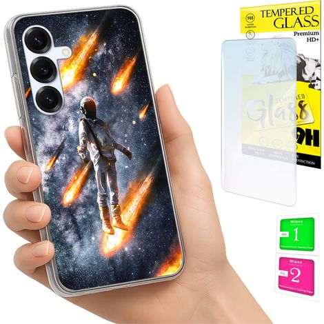 Custodia per Samsung Galaxy S25 FE, cover fotografica, cover posteriore + vetro 9H (1/5)