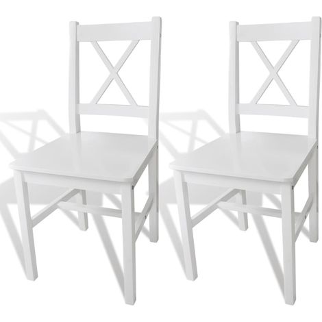 Sillas de comedor 2 unidades madera de pino blanco vidaXL