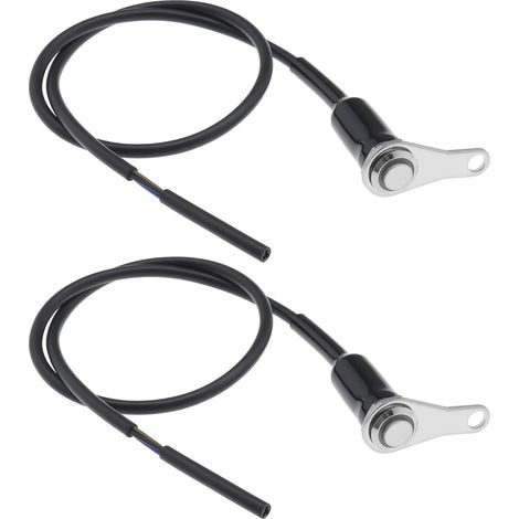 Lot de 2 interrupteurs de guidon de moto en acier inoxydable étanche avec lumière LED pour démarrer l'angle de départ, interrupteur de commande à bouton unique (1/5)
