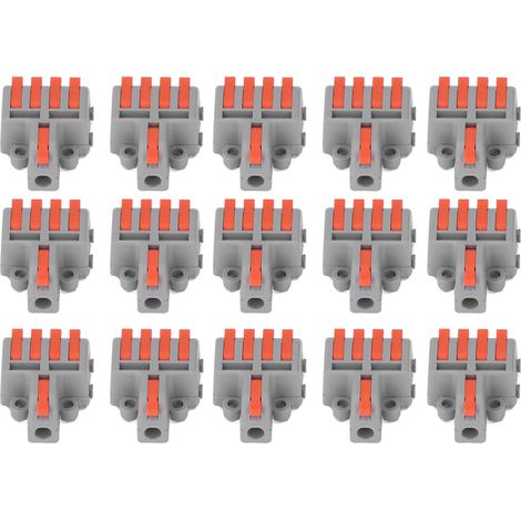 15Connecteurs rapides DF-14 en nylon et cuivre, 15 pièces, fil dur et souple, bornes de jonction isolées (1/5)