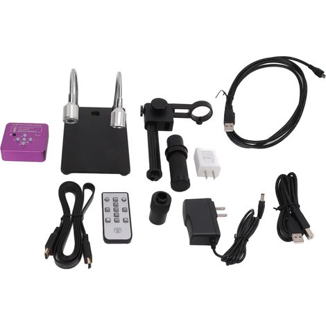 Caméra Microscope USB HD 2K 51MP, objectif C-Mount 150X, télécommande, ensemble complet, 100-240V prise US (1/5)