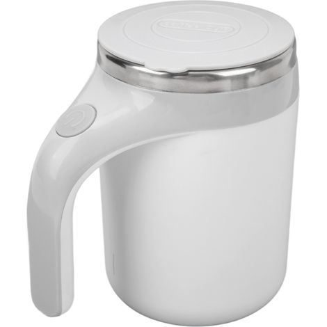 Tasse à mélanger en acier inoxydable à refroidissement automatique pour café et lait, blanche (1/5)