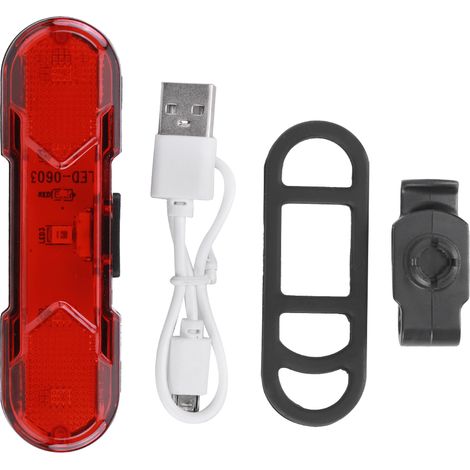 Phare Arrière Vélo USB Rechargeable, Lumière LED Sécurité pour Cyclisme et VTT (1/5)