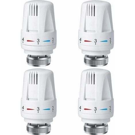 4 PCS Tête Thermostatique Radiateur, Tête Thermostat Radiateur TRV M30 x 1,5, Vanne Thermostatique Radiateur, Vannes de Radiateur de Radiateur pour Système de Chauffage pour Maison et Bureau (1/4)