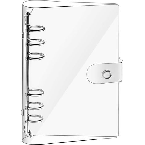 Classeur à anneaux en PVC souple transparent à 6 trous, étanche, avec règle transparente, rechargeable, format A6 (1/3)