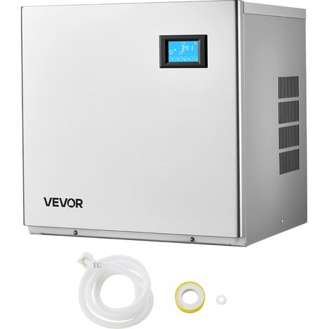 VEVOR Gewerbliche Eismaschine Prozessorkopf 163 kg/Tag Edelstahl, mit Selbstreinigung, Eiswürfelbehälter für 156 Würfel, Einstellbare Eiswürfelstärke, für Restaurants Bars Cafes Hotels (nur Kopf) (1/5)