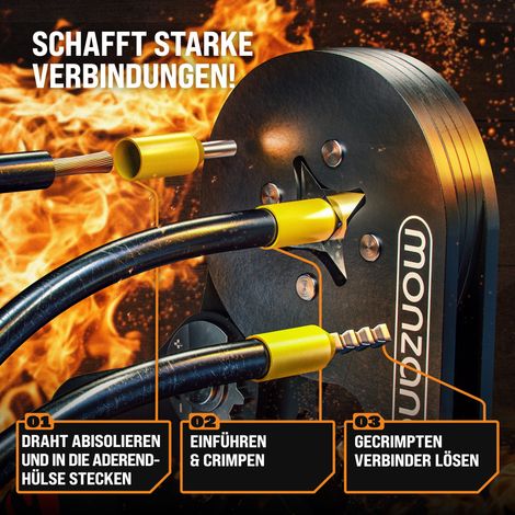 MONZANA® Crimpzange Vierkant 0,25-10mm² 2000tlg. Abisolierzange 3in1 Set 220-teilig Zubehör Box 0,2-6mm² Aderendhülsen Set Tasche Aderendhülsenzange (1/3)