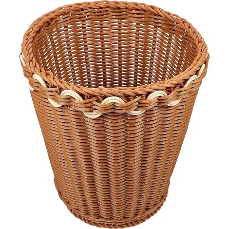 de rangement au design naturel en imitation rotin Poubelle