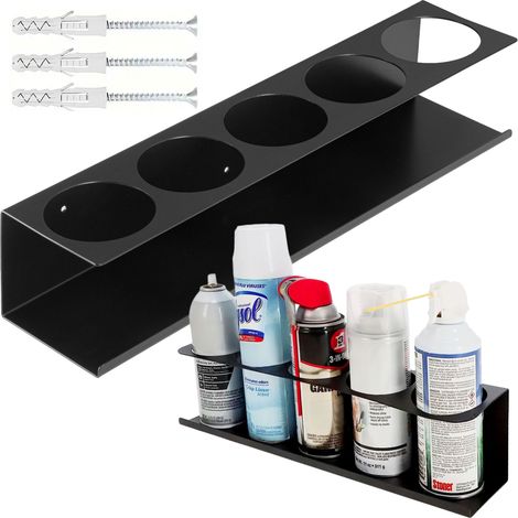 Gancio in acciaio per bombolette spray, colore nero, marca Bern. (1/5)