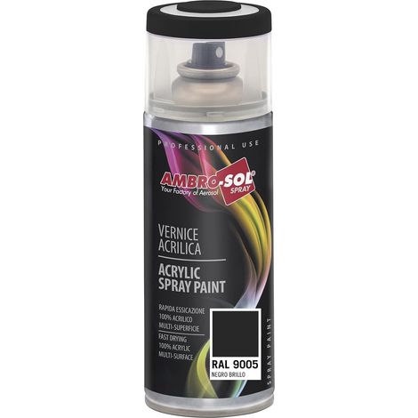 AMBRO-SOL PINTURA ACRILICA 9005 NEGRO BRILLO (SPRAY 400 ML.