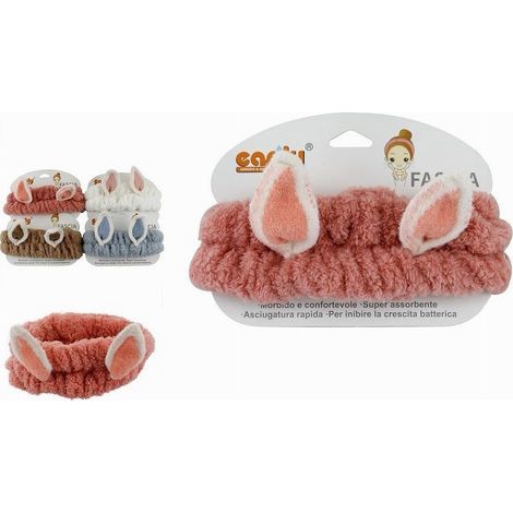 Cleafe - Fascia Per Capelli Doccia Shampoo Trucco In Spugna Con Orecchie Animaletto 59688 - (1/3)