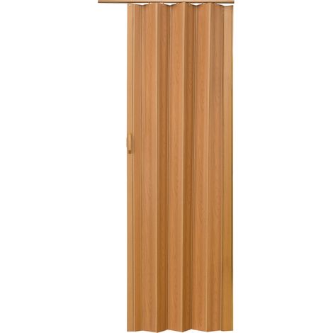 Porte accordéon profil à double paroi en PVC noyer