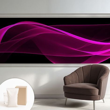 Newroom Tapete Dekorative Vliestapete mit Kleber Modern für Wohnzimmer Schlafzimmer Rosa Bänder 250x104 cm (1/5)