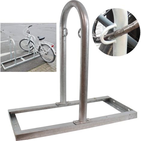 Fahrradanlehnbügel 90 x 84 cm Stahl feuerverzinkt Ø 49 mm grau freistehend Fahrradständer Parker Typ U (1/5)