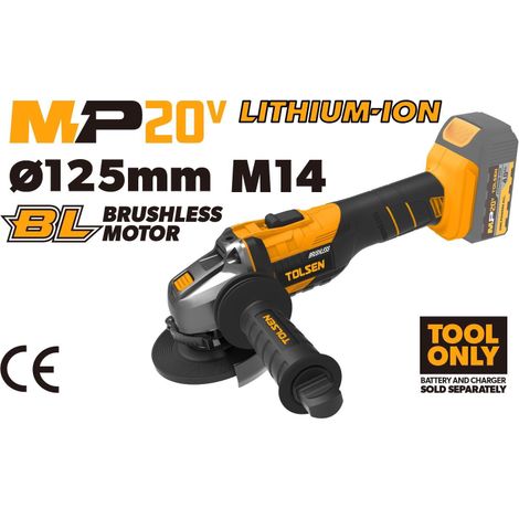 AMOLADORA ANGULAR 20V SERIE BRUSHLESS MP20V TOLSEN