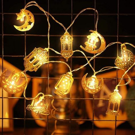 Guirlande Lumineuse - - 10 LED Étoile Lune - 3,2 m - Intérieur - Alimentée par Batterie (1/5)