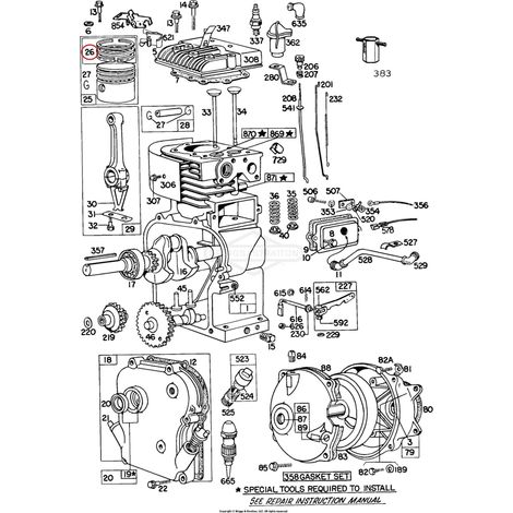 Kit de segmentos cuadrados BRIGGS & STRATTON, diámetro 63,5 mm 011589
