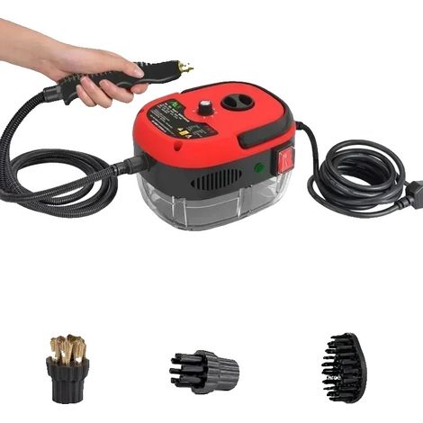 Nettoyeur à vapeur, puissance de 2500W, nettoyage à haute température, Rouge de base, 220 V, UE (1/2)