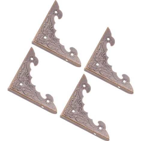 4 protège-coins décoratifs, métal, style vintage, pour caisses (1/5)