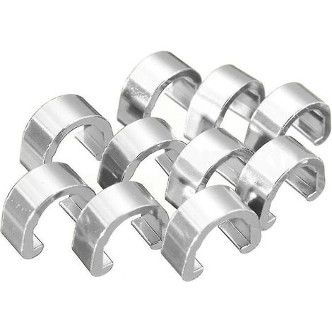 Lot de 10 clips en C pour guide-câble de vélo VTT, couleur argent (1/5)