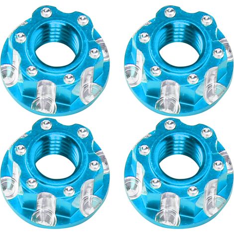 4 pièces Écrous hexagonaux M4 en alliage d'aluminium pour voiture RC HSP Sakura D3 D4 1/10 Bleu (1/5)