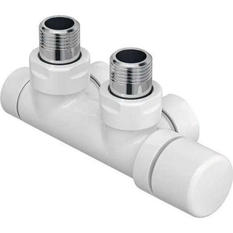 Zehnder Accesorios - Grifería de esquina Set P, 1/2, con cabezal de control a la derecha, entrada a la derecha, distancia 50 mm, blanco 839051