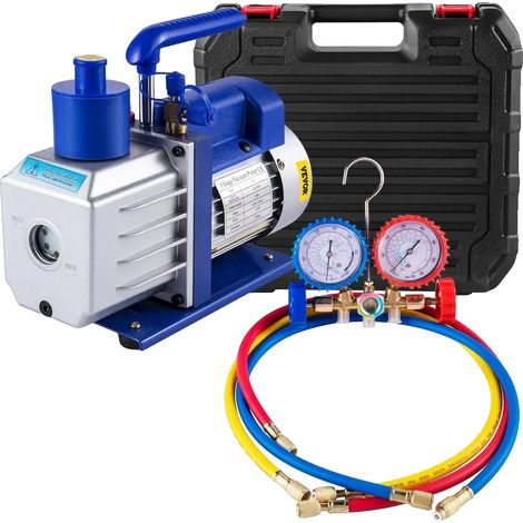 Pompe à vide, 1/4 HP, connexion SAE 1/4", 4.8CFM 1-3HP Manomètre