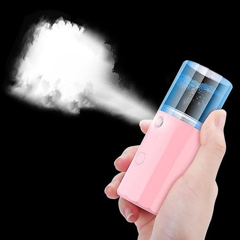 Pulvérisateur électrique à brume fine pour le nettoyage des petits flacons pulvérisateurs roses (1/4)