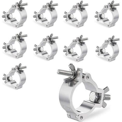 Truss Clamp,Truss Clamp Pince de Lumière de Scène,10pcs 48 à 52 mm Clamp en Aluminium de Suspension- Charge maximale de 200 kg (1/5)
