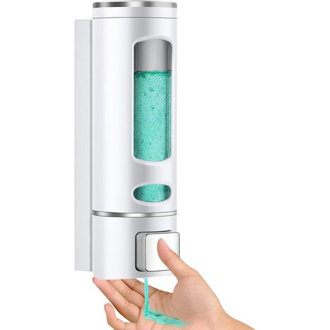 Wandseifenspender, 400 ml, nachfüllbar, für Duschgel, Shampoo, Duschgel, Flüssigseife und Spülung – AquaForge (1/5)