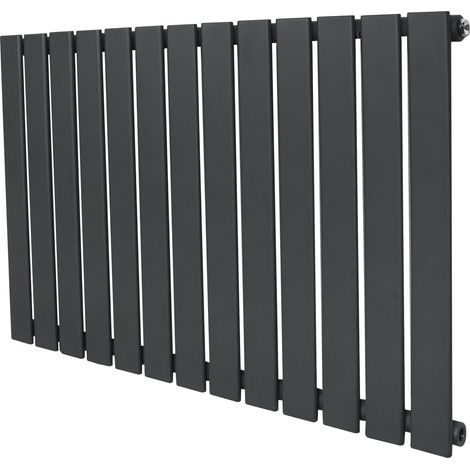 Flat Single Column Radiator - 600 x 910mm - Anthracite Grey (1/5)
