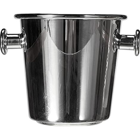 Alessi - 5051 - Secchiello per ghiaccio con manici e griglia in acciaio inossidabile 18/10 esterno lucido, interno satinato. (1/4)