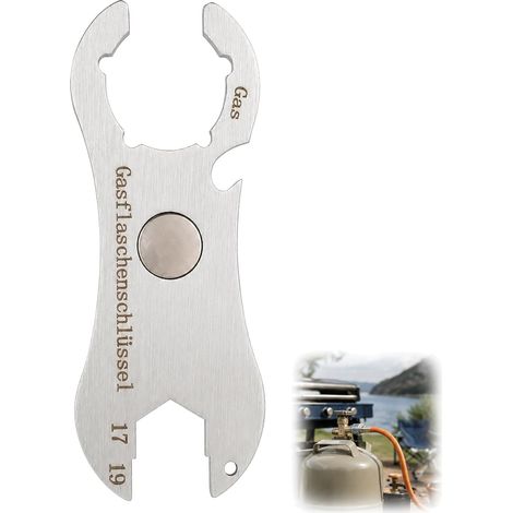 Llave Para Botella De Gas De Acero Inoxidable,llave Para Reguladores De Gas,regulador De Gas De Acero Inoxidable,función Múltiple,de 17 Mm Y 19 Mm,autocaravanas Accesorios (1/5)