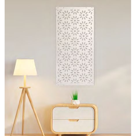 PANEL DECORATIVO METALICO PARA EL HOGAR BLANCO 60150 CM (1/2)
