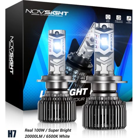 Kit de phares à LED H7 72W 15000LM 6500K – Faisceau ultra-focalisé – Étanchéité IP68 – Installation plug and play