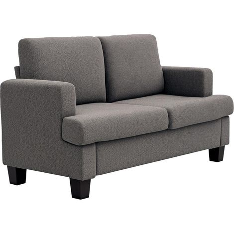 Tissu chenille et mousse haute densité, confort optimal : petit canapé 2 places 120 cm pour salon, chambre ou bureau (1/5)