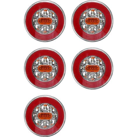 luces traseras LED redondas 4 en 1 para camión, 12-24 V, intermitentes traseros dinámicos, luz de freno y marcha atrás para remolque, camión, autocaravana.