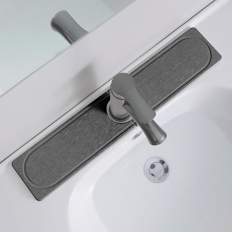 Tapis De Robinet Pour Évier De Cuisine, Plateau En Pierre De Diatomite À Séchage Rapide, Prévient L'humidité, Protecteur Super Absorbant, Gardien Pour Cuisine Et Salle De Bain (Blanc 01,5010cm)