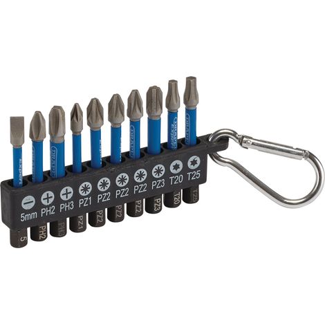 Draper 04933 Draper Expert Impact Screwdriver Bit Set, 50mm, 1/4"" Hex (10 Piece)