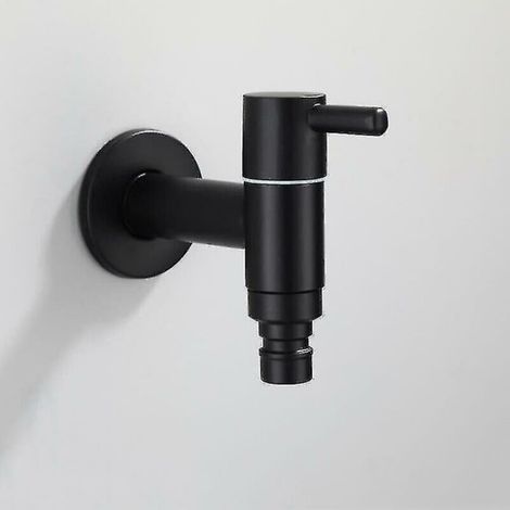 Robinet extérieur en acier inoxydable 304 – Valves à disque en céramique anti-gouttes – Installation murale G1/2' – Pour bassin et machine à laver (1/2)