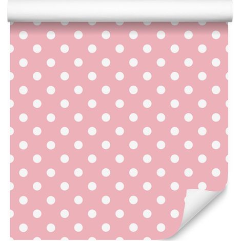 Papier peint à pois corail, formes douces pour salon et chambre 50x1000 cm (1/5)