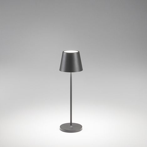 Lampada Tavolo Esterno Moderna Diva Alluminio Grigio Led 1,5W 3000K (1/2)