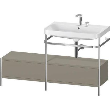 Ensemble lavabo HAPPY D.2 PLUS 1400x490mm sans trou de robinetterie, blanc super mat
