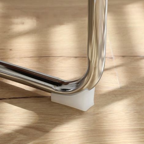 Ensemble de 4 chaises de salle à manger, fauteuils en velours et rotin avec pieds chromés, design moderne style Breuer, sièges rembourrés pour salon, cuisine et salle à manger. (1/5)
