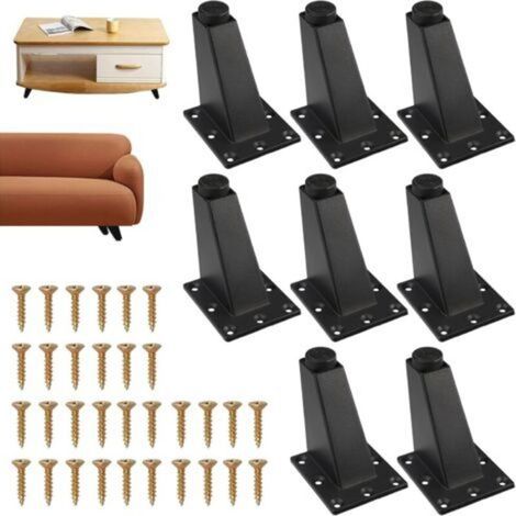 Set mit 8 Tischbeinen für Möbel mit Schrauben, geeignet für Schränke, Sofas und andere Möbel, 9,2 cm hoch x 7,2 cm breit - Crezuo