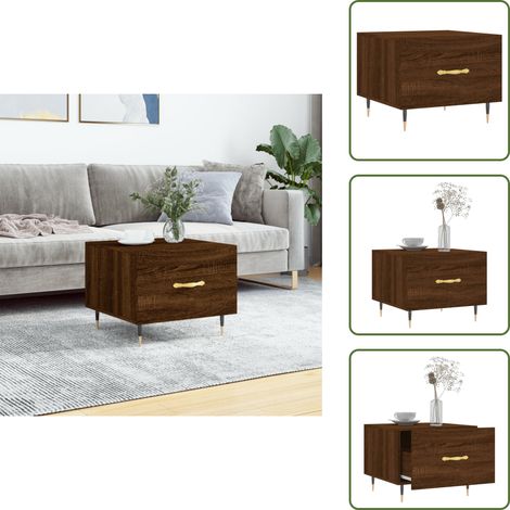 Couchtisch Braun Eichen-Optik 50x50x40 cm Holzwerkstoff - Couchtisch - Wohnzimmerstil - Holzmöbel - Eiche Optik - Stauraum (1/5)