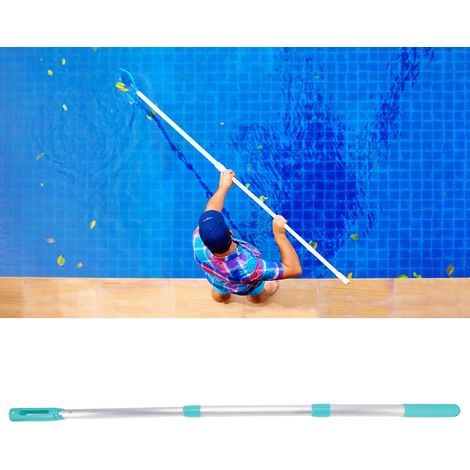 Abnehmbare, dreiteilige Teleskopstange aus Aluminium für Schwimmbecken, ideal zum Reinigen von Skimmernetzen. (1/5)